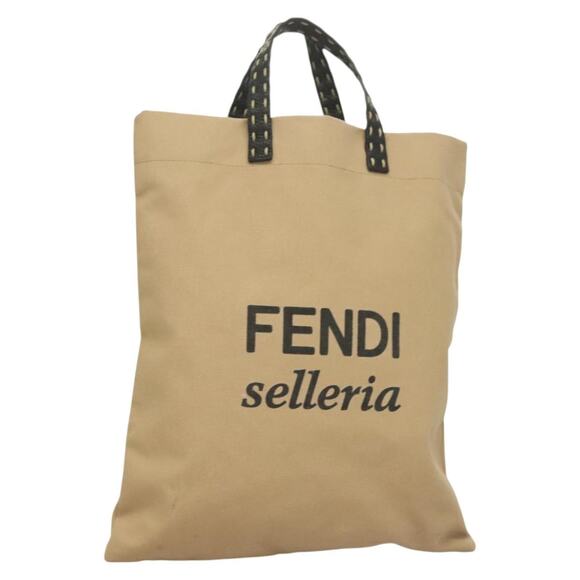 FENDI Celeria Hand Bag Canvas Beige - Picture 1 of 12